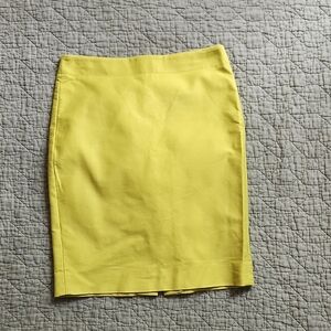 J. Crew Yellow Pencil Skirt Knee-Length Casual